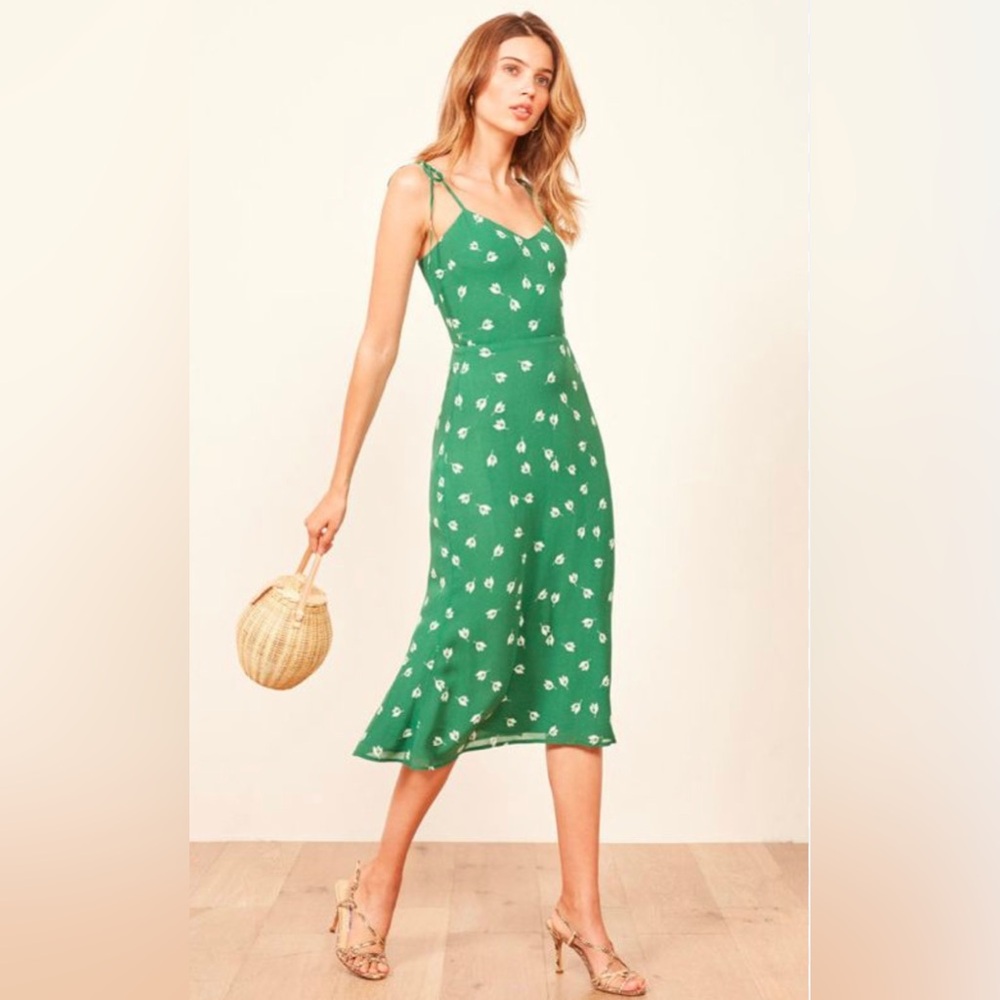Reformation Nectar Dress in Green - Size 4